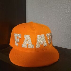 Orange FAMU Cap with Pearl Letters